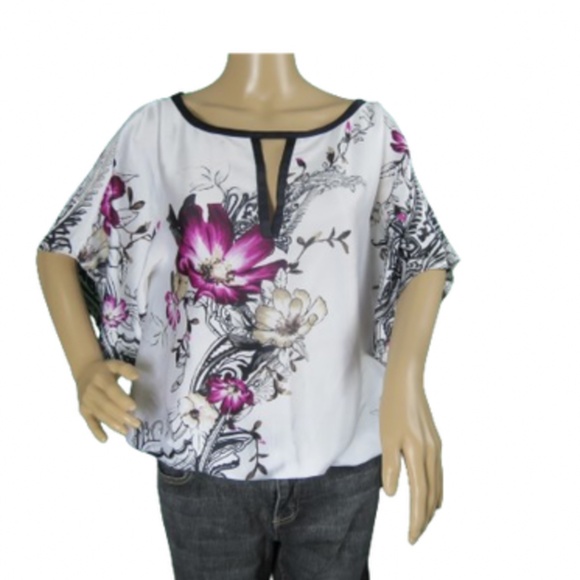 White House Black Market Floral Blouse - Picture 1 of 4